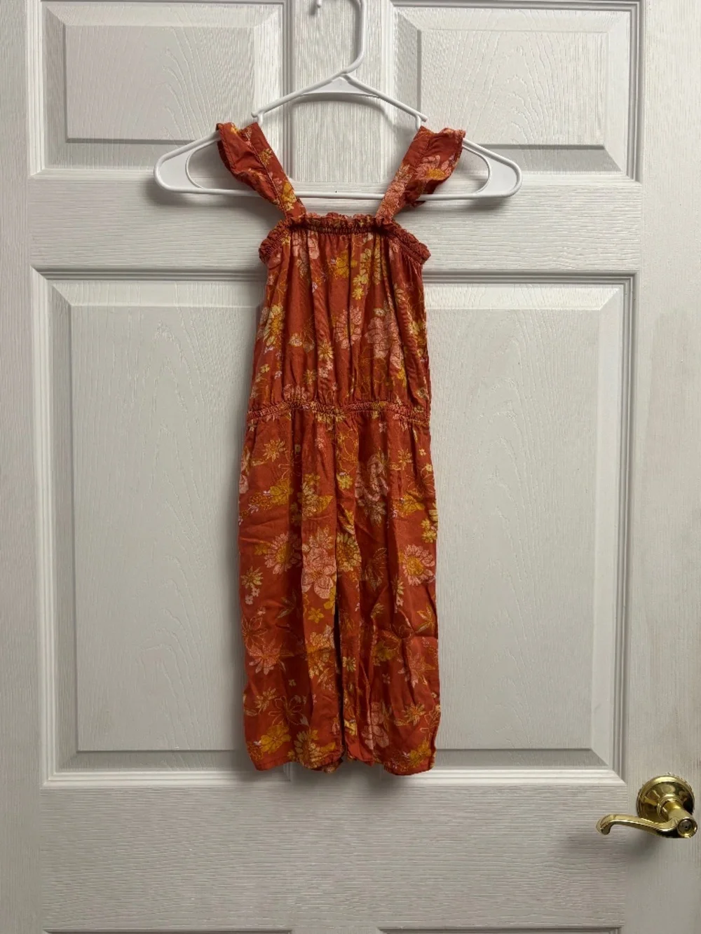 Girls OshKosh Short Sleeve Floral Print Jumpsuit